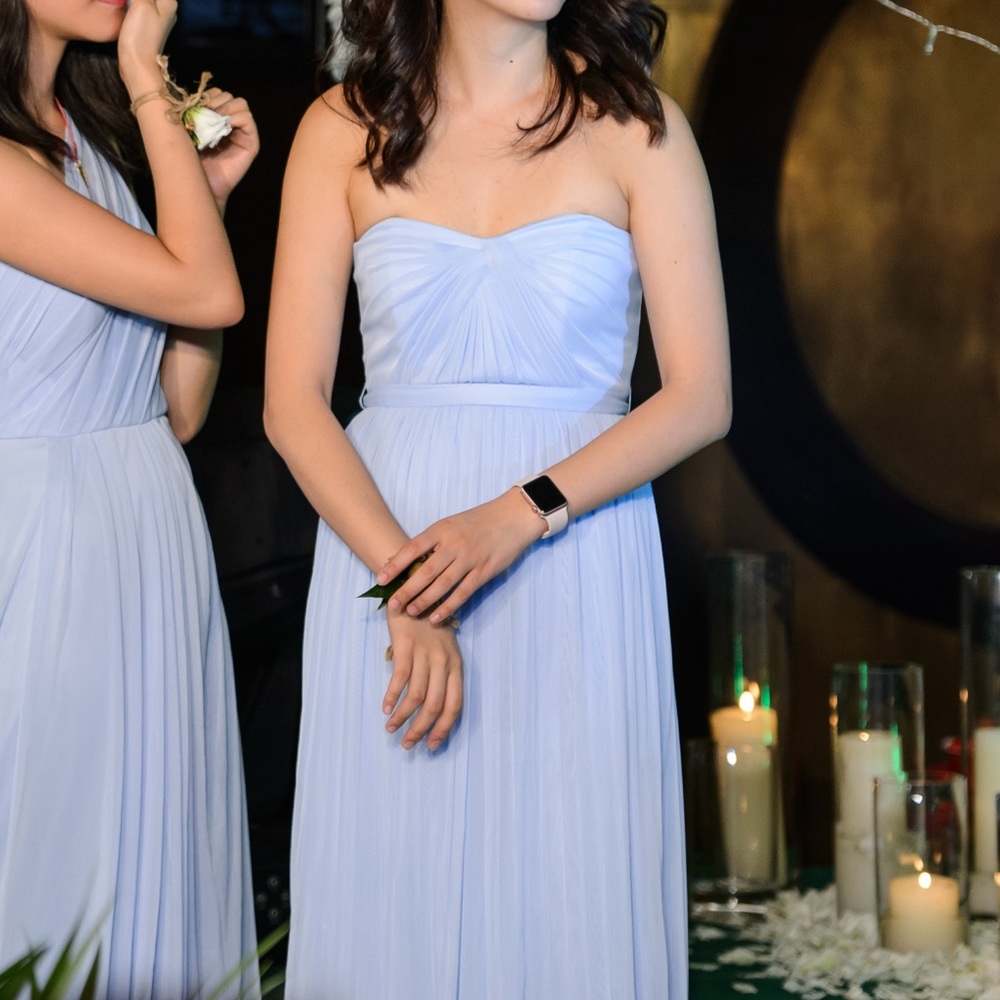 David’s bridal versa convertible bridesmaid dress in blue